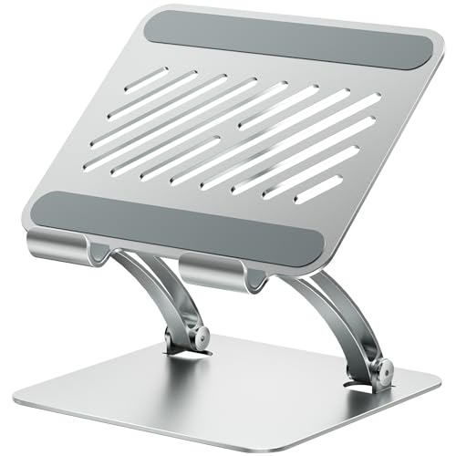 tounee Verstellbarer Tablet Ständer aus Aluminium, Doppelstangen-Design, für Tablets 4.7–16.5", iPad 12,9", tragbare Monitore & mehr (Silber) von tounee