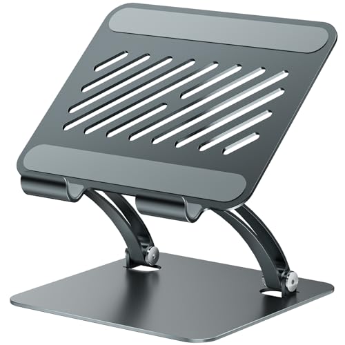 tounee Verstellbarer Tablet Ständer aus Aluminium, Doppelstangen-Design, für Tablets 4.7–16.5", iPad 12,9", tragbare Monitore & mehr (Grau) von tounee