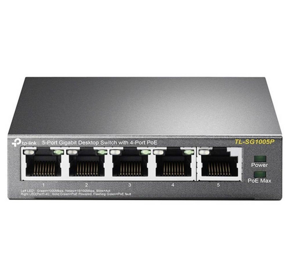 tp-link 5-Port-10/100/1000Mbit/s-Desktop-Switch mit 4 Netzwerk-Switch (PoE-Funktion) von tp-link
