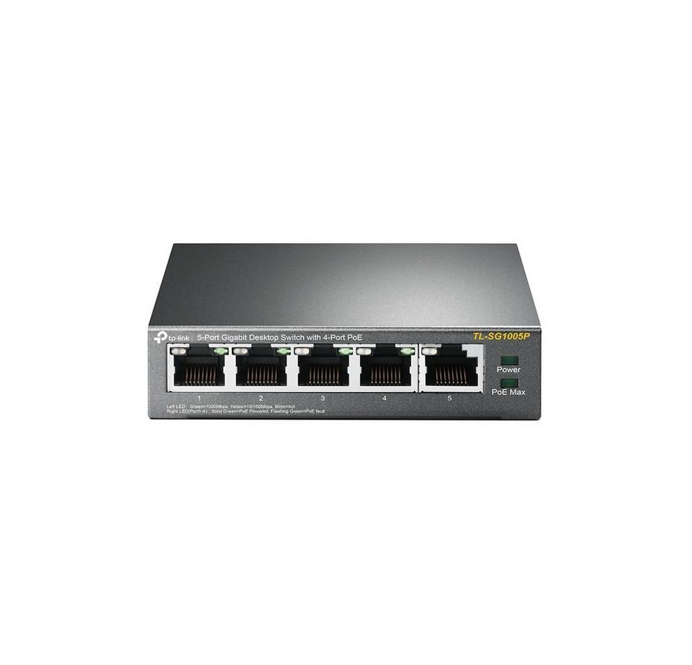 tp-link Netzwerk-Switch TL-SG1005P, Unmanaged Gigabit Ethernet (10/100/1000), Netzwerk-Switch von tp-link