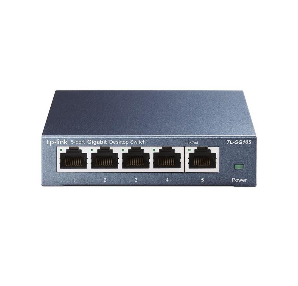 tp-link TL-SG105 Netzwerk-Switch (5-Ports Gigabit, bis 2000 MBit/s, RJ-45 Ports, unmanaged, lüfterlos) von tp-link
