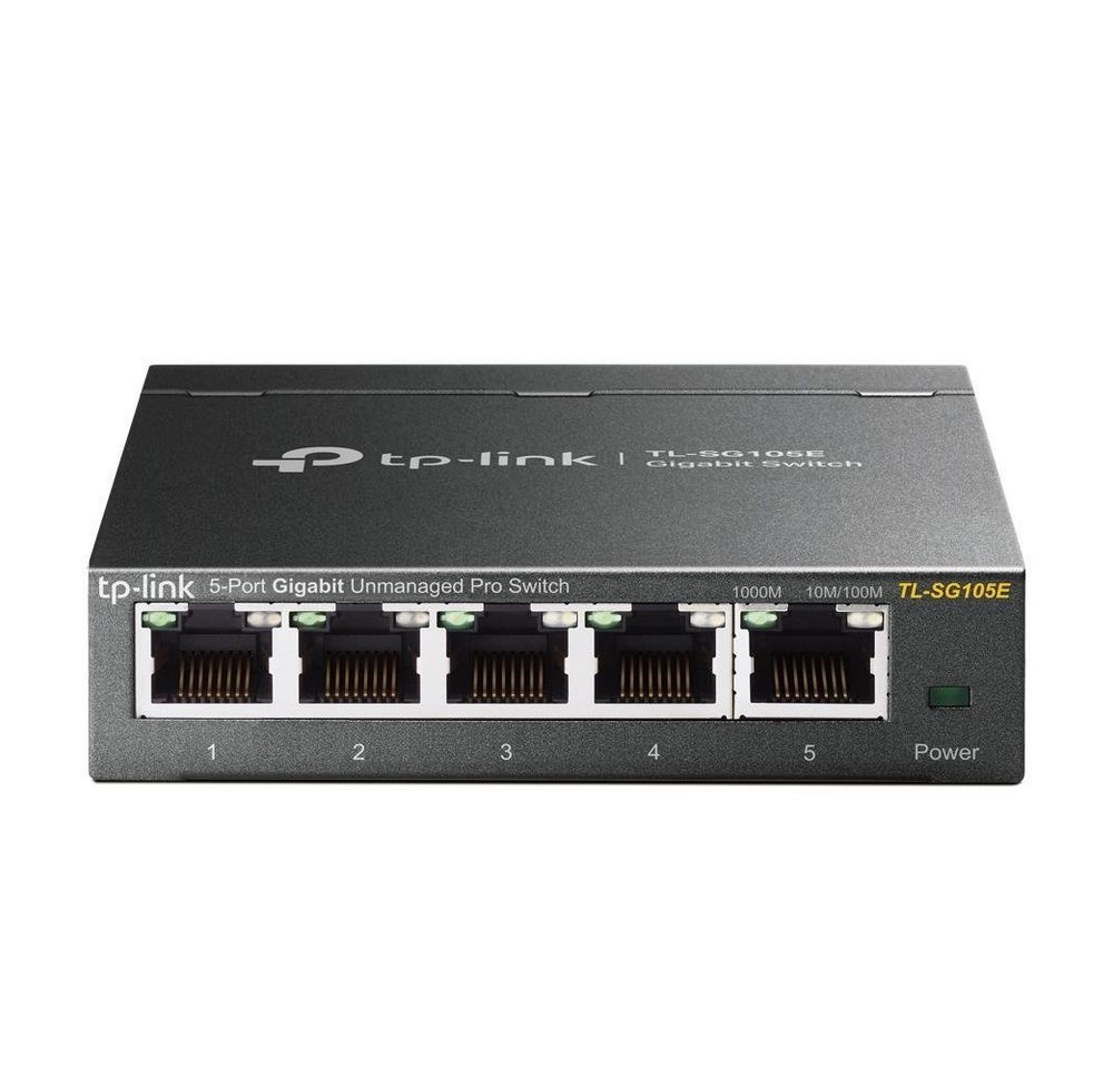 tp-link TL-SG105E 5-Port Gigabit Easy Switch schwarz Netzwerk-Switch (Smart Managed Netzwerk Switch Metallgehäuse) von tp-link