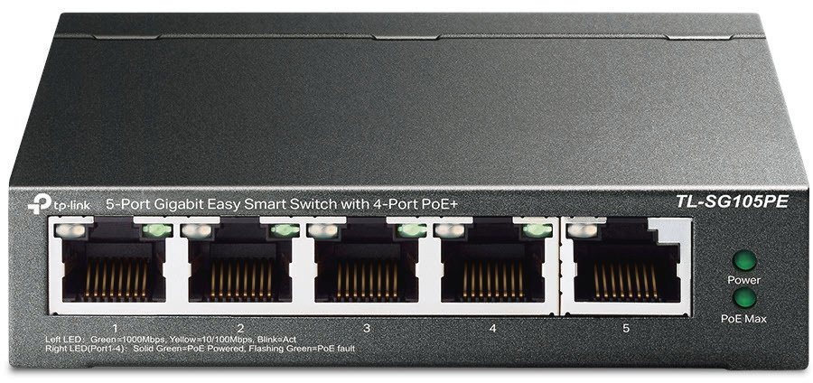 tp-link TL-SG105PE 5-Port Gigabit (4x PoE) L2 Smart Switch Netzwerk-Switch von tp-link