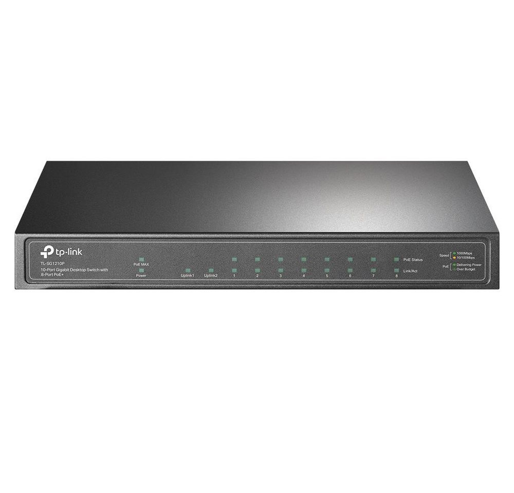 tp-link TL-SG1210P Netzwerk-Switch (10-Port-Gigabit-Desktop-Switch mit 8 PoE+ Ports, 1 SFP-Port) von tp-link