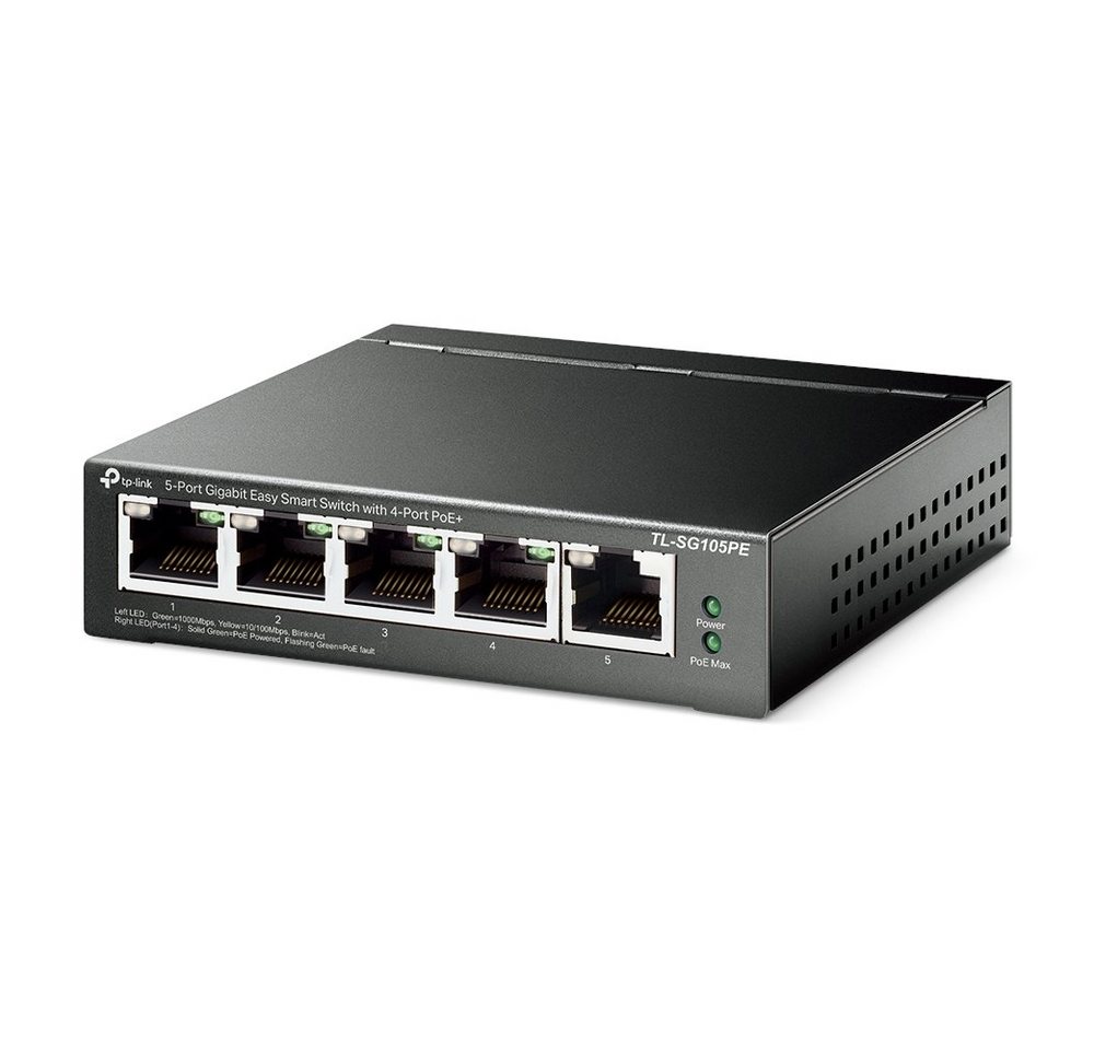 tp-link TP-LINK 5-Port Gigabit Easy Smart Switch with 4-Port PoE+ 65 W PoE Pow Netzwerk-Switch tp-link TP-LINK 5-Port Gigabit Easy Smart Switch with 4-Port PoE+ 65 W PoE Pow Netzwerk-Switch von tp-link