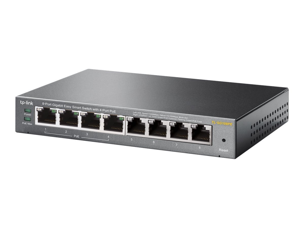 tp-link TP-LINK 8-Port Gigabit Easy Smart Switch with 4-Port PoE+ Netzwerk-Switch von tp-link