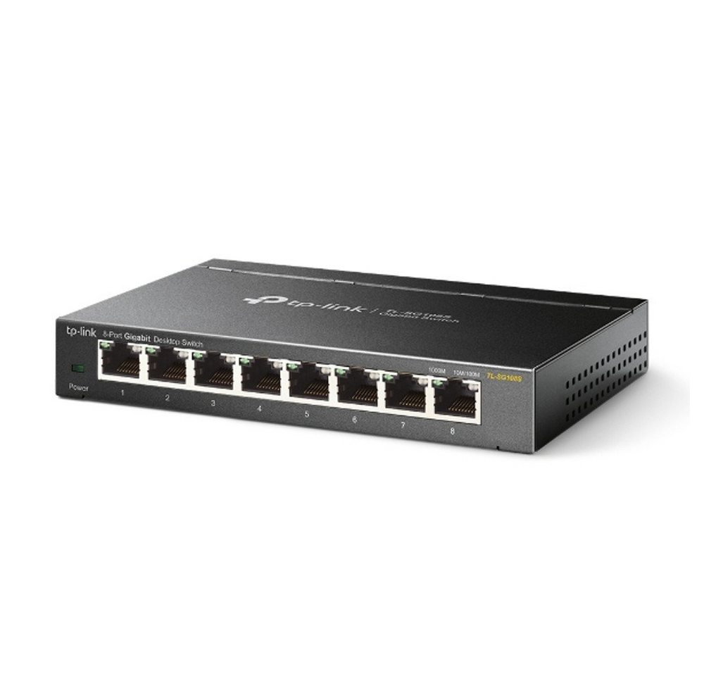tp-link TP-LINK TL-SG108S Unmanaged L2 Gigabit Ethernet (10/100/1000) Schwarz Netzwerk-Switch von tp-link