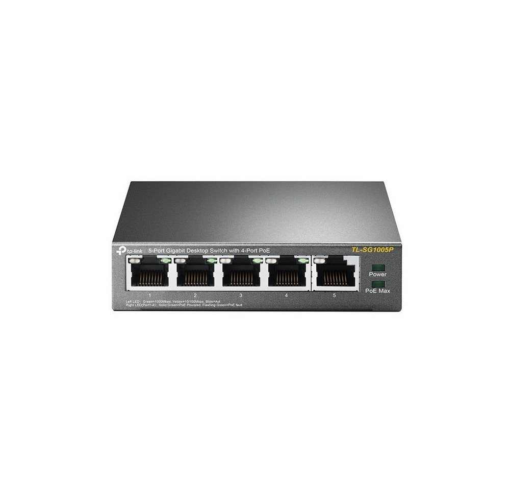 tp-link TP-Link TL-SG1005P 5-Port Gigabit Switch - Netzwerkgerät WLAN-Router, 4 PoE+-Ports für einfache Stromversorgung tp-link TP-Link TL-SG1005P 5-Port Gigabit Switch - Netzwerkgerät WLAN-Router, 4 PoE+-Ports für einfache Stromversorgung von tp-link