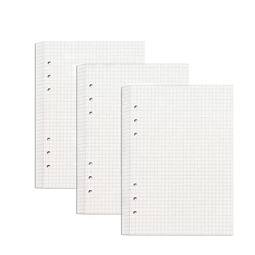 3er Pack Notizbuch A5 NachfüLlbar, 135 Blatt 270 Seiten Karteikarten A5 Kariert, 6 Loch Notizbuch NachfüLlbar Blanko Papier, FüLler Blanko Papier, Binder Filler Papier, A5 Ordner, 6 Ring Ordner von trabag