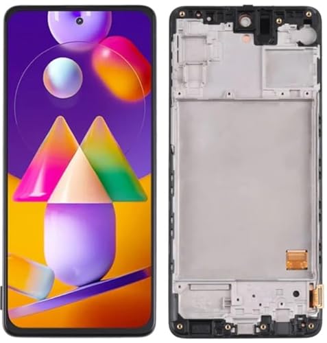 tradebit LCD-Display und Touchscreen, Ersatzbildschirm für Samsung Galaxy M31S (SM-M317F) (OLED) mit Rahmen, von tradebit