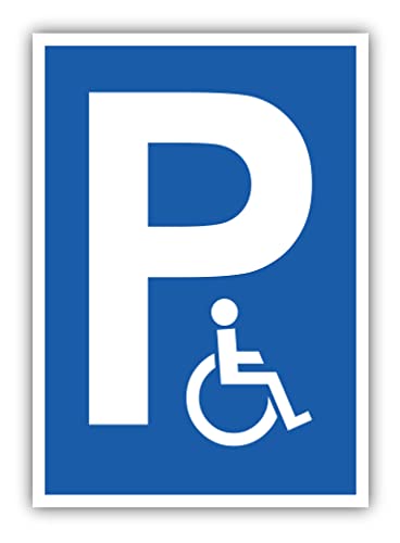 tradercat Behindertenparkplatz Schild Aufkleber aus Vinyl Schilder Sticker mit UV-Schutz Parkplatz für behinderte Hinweisschilder Parkplatz behindert Warnzeichen (AUFKLEBER | 42 x 30 cm) von tradercat