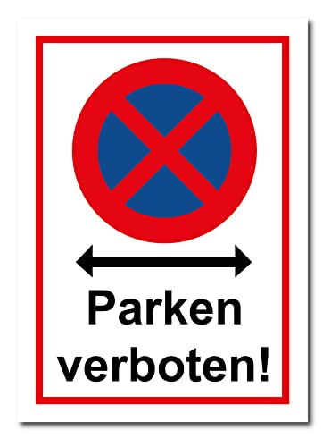 tradercat Parken verboten! Schild Aufkleber aus Vinyl Schilder Sticker mit UV-Schutz Parkverbot Hinweisschilder Parken verboten schild Warnzeichen (AUFKLEBER | 30 x 21 cm) von tradercat
