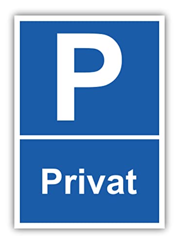 tradercat Privatparkplatz Schild Aufkleber aus Vinyl Schilder Sticker mit UV-Schutz Parkplatz privat Hinweisschilder Privat Parkplatz Warnzeichen (AUFKLEBER | 42 x 30 cm) von tradercat