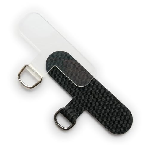 trage.band® Lanyard Pad: universelle Smartphone-Halterung zur Platzierung unter der Schutzhülle, 2 St (transparent+schwarz) von trage.band