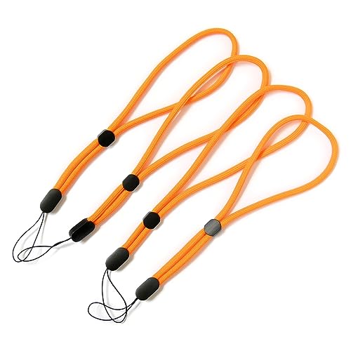 trage.band® Robustes verstellbares kurzes Handgelenk-Trageband, 4 St. orange von trage.band