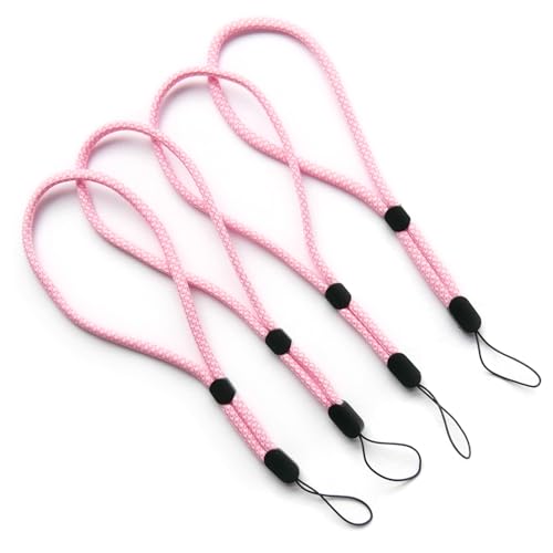 trage.band® kurzes verstellbares Handgelenk-Trageband, 4 St weiß-rosa von trage.band