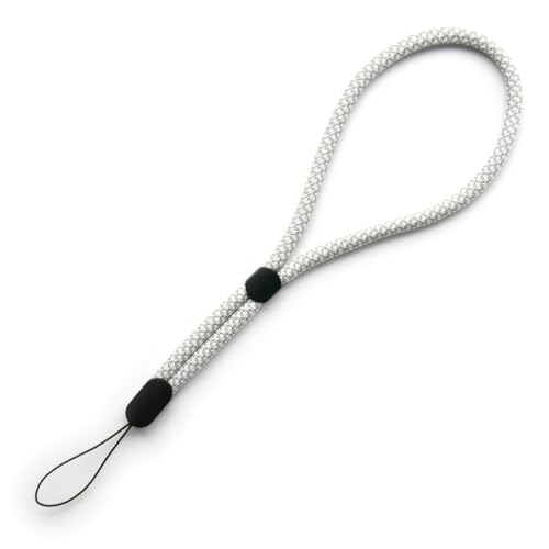 trage.band® kurzes verstellbares Handgelenk-Trageband, weiß-grau von trage.band