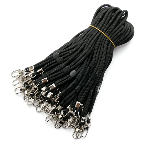 trage.band® kurzes verstellbares Handgelenk-Trageband mit Karabinerhaken, 50 St. schwarz von trage.band