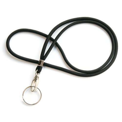 trage.band® langes Umhängeband/Lanyard mit Haken und Ring, schwarz von trage.band