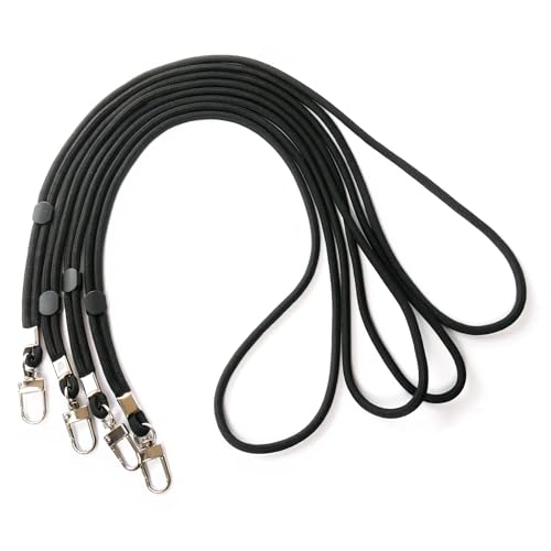 trage.band® langes verstellbares Trageband/Umhängeband mit Karabinerhaken, 4 St. schwarz von trage.band