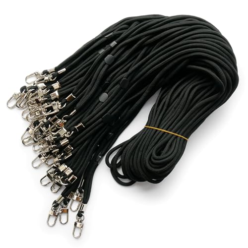 trage.band® langes verstellbares Trageband/Umhängeband mit Karabinerhaken, 50 St. schwarz von trage.band