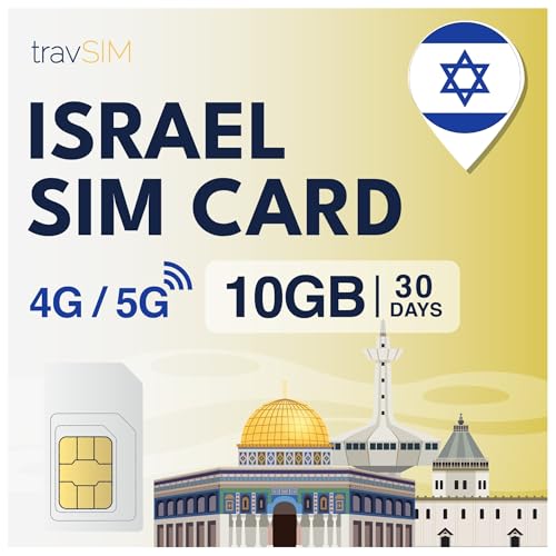 travSIM Israel SIM Karte | 10GB Mobile Daten bei 4G/5G Geschwindigkeiten | SIM Karte für Israel funktioniert in iOS & Android Geräten | Der Plan der Israel SIM Karte ist 30 Tage gültig von travSIM