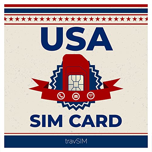 travSIM USA SIM Karte | 6GB Mobile Daten bei 4G/5G Geschwindigkeiten | Unbegrenzte lokale Anrufe & SMS | Unbegrenzte Internationale Anrufe zu 85+ Länder | SIM Karte USA 14 Tage von travSIM