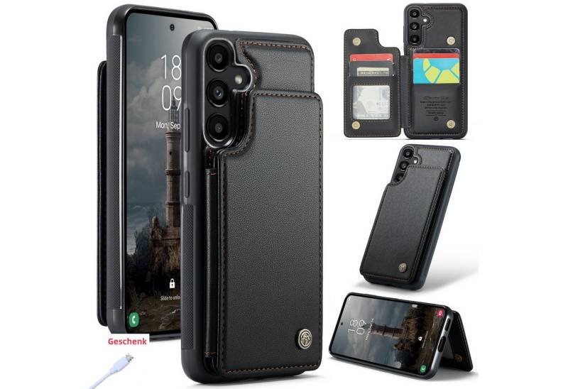 trends for living Handyhülle Anti-Diebstahl Bürste Leder Hülle Case Schutz für Samsung A56 36 16 15 von trends for living