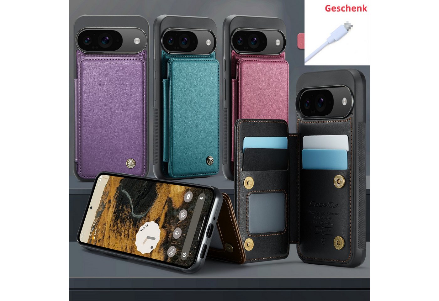 trends for living Handyhülle Anti-Diebstahl Bürste Leder Hülle Case für Google Pixel 9 Pro XL trends for living Handyhülle Anti-Diebstahl Bürste Leder Hülle Case für Google Pixel 9 Pro XL von trends for living