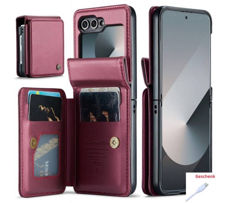 trends for living Handyhülle Anti-Diebstahl Bürste Leder Hülle Cover Schutz für Samsung Z Filp 6 5 von trends for living
