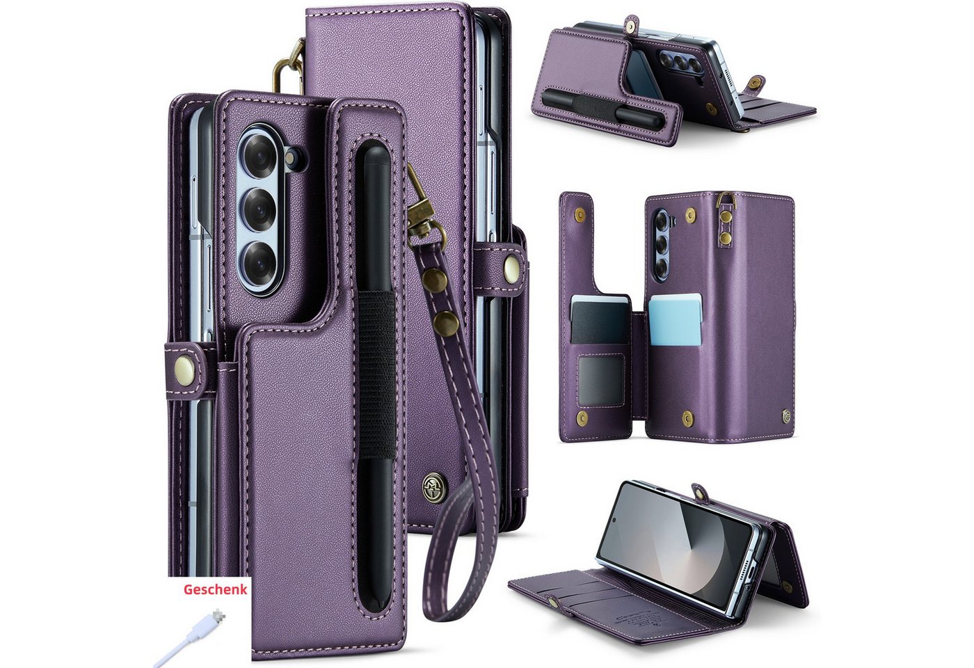 trends for living Handyhülle Anti-Diebstahl Bürste Leder Hülle Cover Schutz für Samsung Z Fold 6 trends for living Handyhülle Anti-Diebstahl Bürste Leder Hülle Cover Schutz für Samsung Z Fold 6 von trends for living