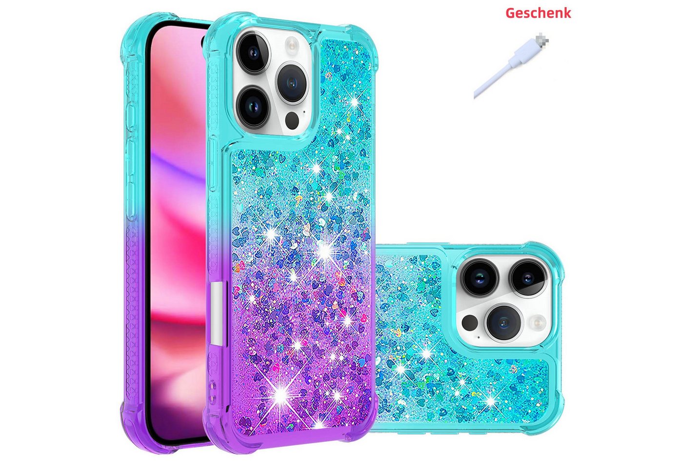 trends for living Handyhülle Glitzer Handy Hülle für iPhone X XS 12 13 14 15 16 Pro Max Plus Cover trends for living Handyhülle Glitzer Handy Hülle für iPhone X XS 12 13 14 15 16 Pro Max Plus Cover von trends for living