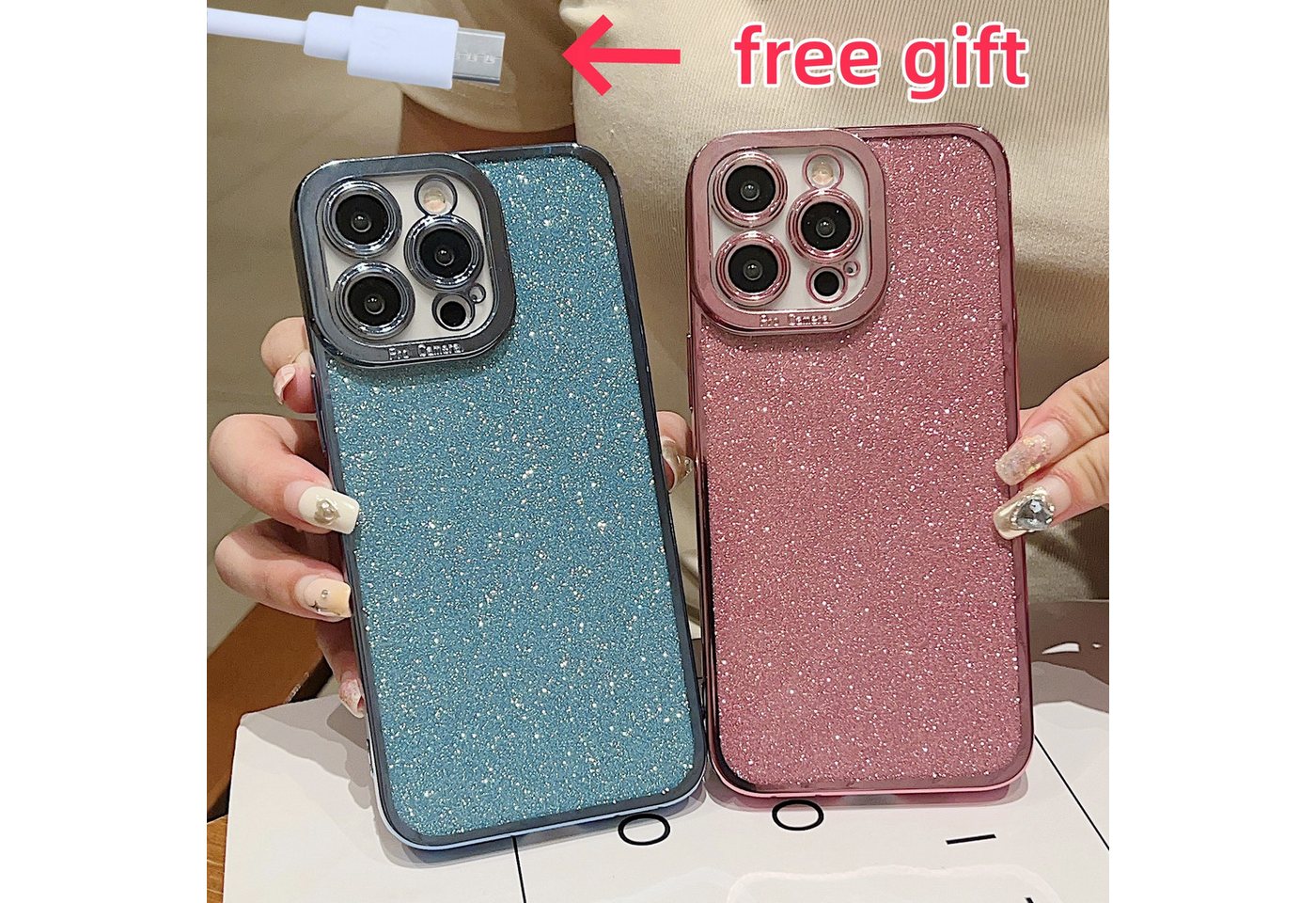 trends for living Handyhülle Glitzer Handyhülle für iPhone 7 8 Plus Handy Case Cover Schutzhülle trends for living Handyhülle Glitzer Handyhülle für iPhone 7 8 Plus Handy Case Cover Schutzhülle von trends for living