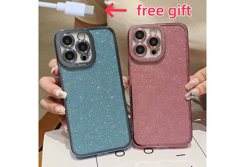 trends for living Handyhülle Glitzer Handyhülle für iPhone 7 8 Plus Handy Case Cover Schutzhülle von trends for living