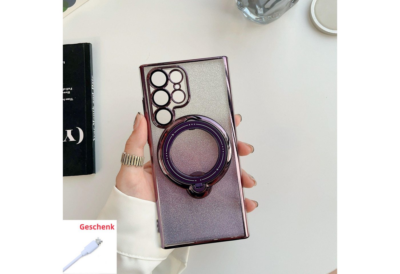trends for living Handyhülle Glitzer Hülle Mit Ständer für Sumsung S23 Ultra S22 Plus S23 Kamera trends for living Handyhülle Glitzer Hülle Mit Ständer für Sumsung S23 Ultra S22 Plus S23 Kamera von trends for living