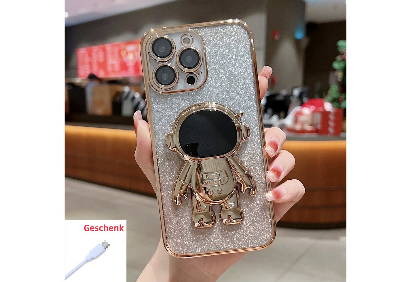 trends for living Handyhülle Glitzer Hülle für iPhone 11 Pro Max 11 Astronauten Kameraschutz trends for living Handyhülle Glitzer Hülle für iPhone 11 Pro Max 11 Astronauten Kameraschutz von trends for living