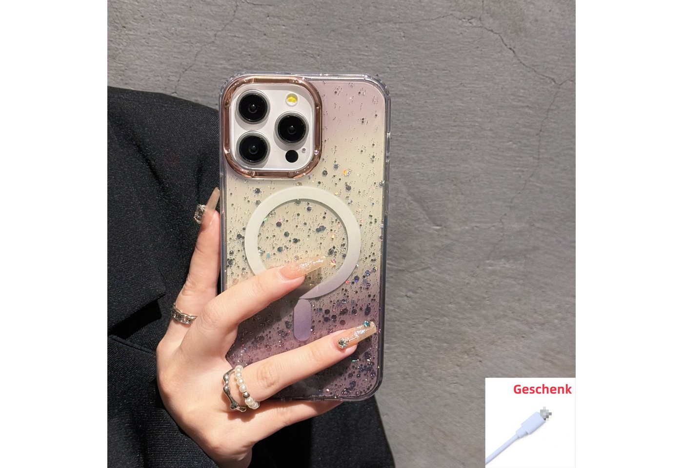 trends for living Handyhülle Glitzer Hülle für iPhone 13 14 15 Pro Max Schutz Cover Magsafe trends for living Handyhülle Glitzer Hülle für iPhone 13 14 15 Pro Max Schutz Cover Magsafe von trends for living