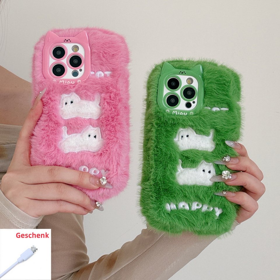 trends for living Handyhülle Kätzchen Warm Plüsch Hülle für iPhone 16 Pro Max 15 Plus 14 13 trends for living Handyhülle Kätzchen Warm Plüsch Hülle für iPhone 16 Pro Max 15 Plus 14 13 von trends for living