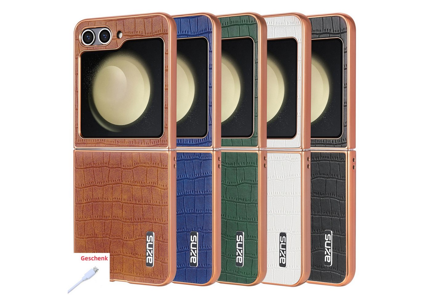 trends for living Handyhülle Krokodil Hülle Case Cover für Samsung Z Flip 6 5 4 3 W24 Fallschutz trends for living Handyhülle Krokodil Hülle Case Cover für Samsung Z Flip 6 5 4 3 W24 Fallschutz von trends for living
