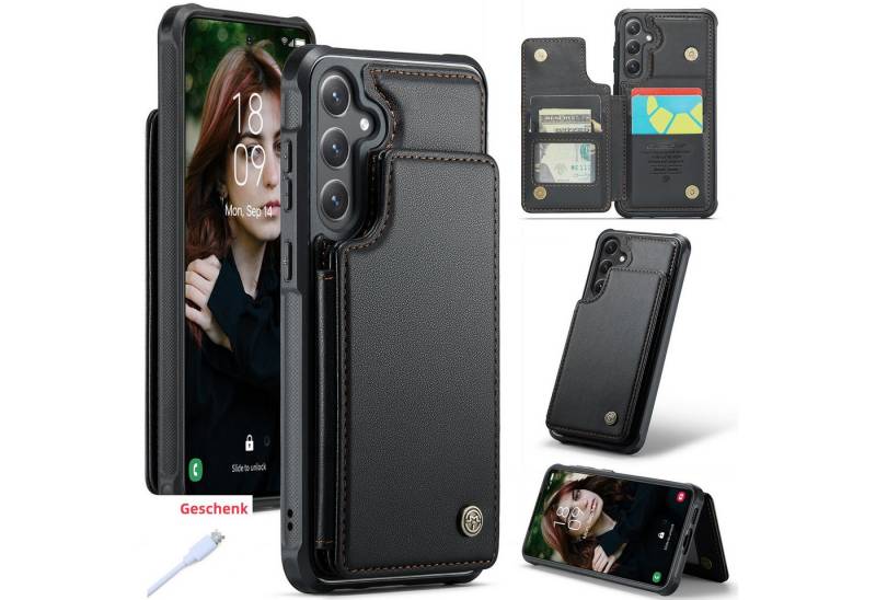 trends for living Handyhülle Leder Handy Hülle Schutz Case für Samsung S21 FE Ultra Plus S21 von trends for living