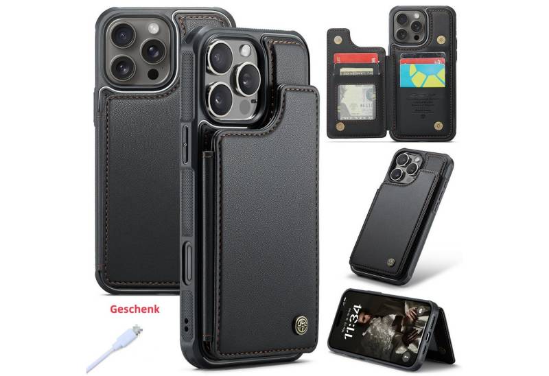 trends for living Handyhülle Leder Handy Hülle Schutz Cover Case für iPhone SE 3 2 Kartenschlitz von trends for living