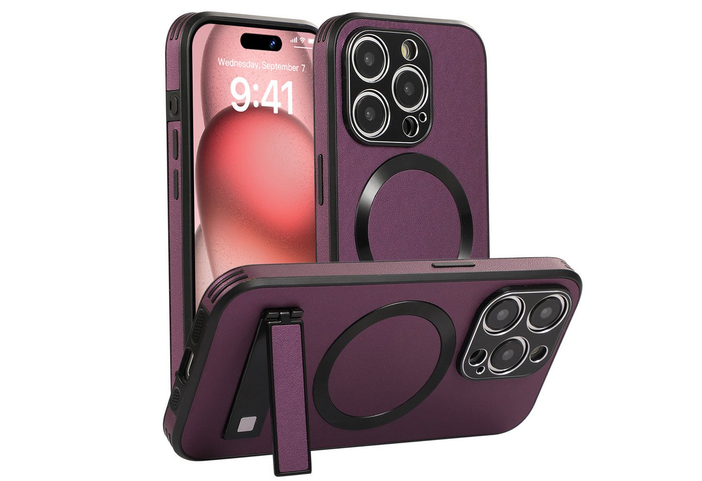 trends for living Handyhülle Leder Hülle für iPhone 16 Pro Max Plus Magsafe Ständer Handy Case trends for living Handyhülle Leder Hülle für iPhone 16 Pro Max Plus Magsafe Ständer Handy Case von trends for living