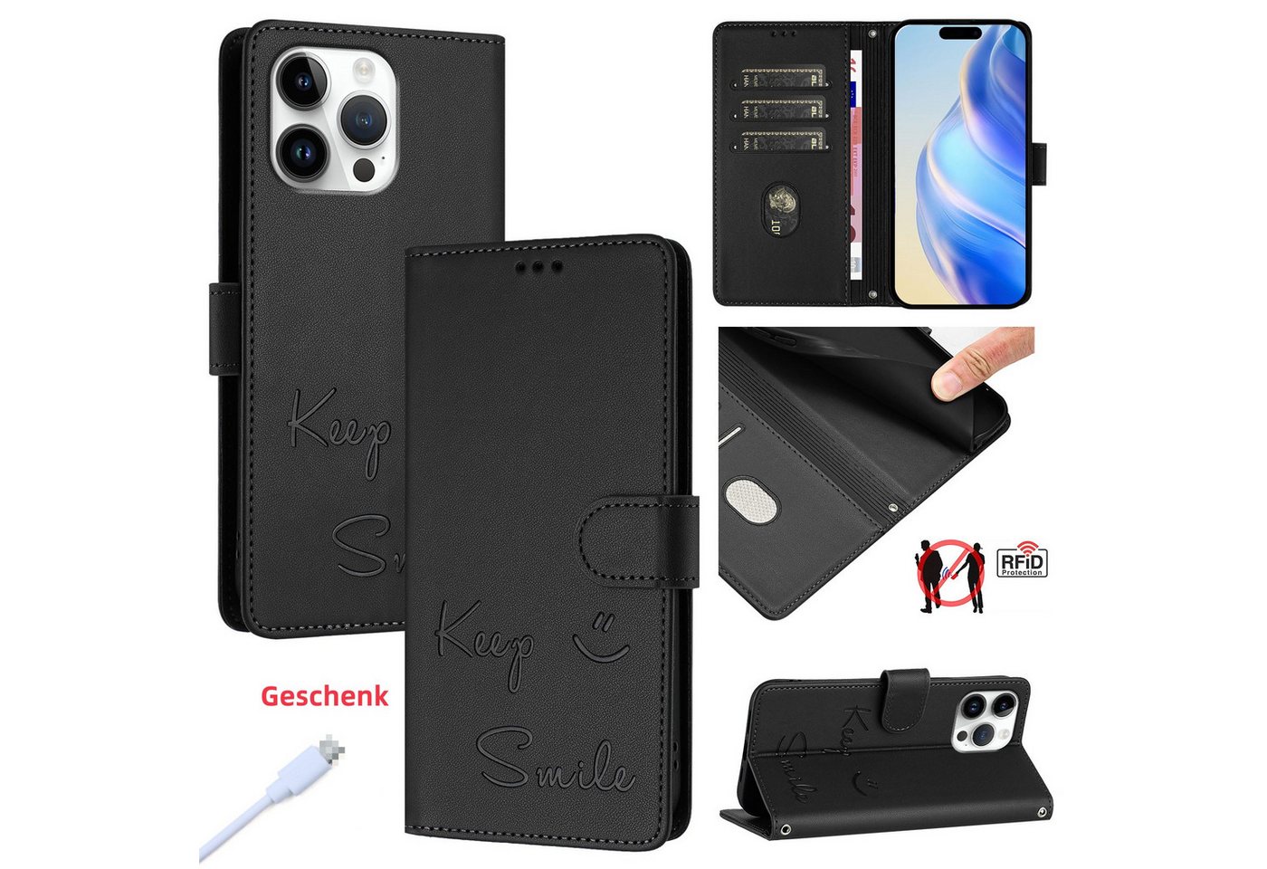 trends for living Handyhülle Leder Lächeln Hülle Tasche für iPhone X XS 12 13 14 15 16 Pro Max Plus trends for living Handyhülle Leder Lächeln Hülle Tasche für iPhone X XS 12 13 14 15 16 Pro Max Plus von trends for living
