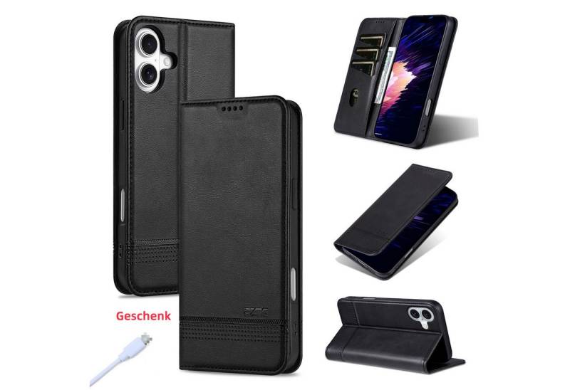 trends for living Handyhülle Leder Magnetisch Hülle Cover Case für iPhone 8 SE 4 3 2 von trends for living