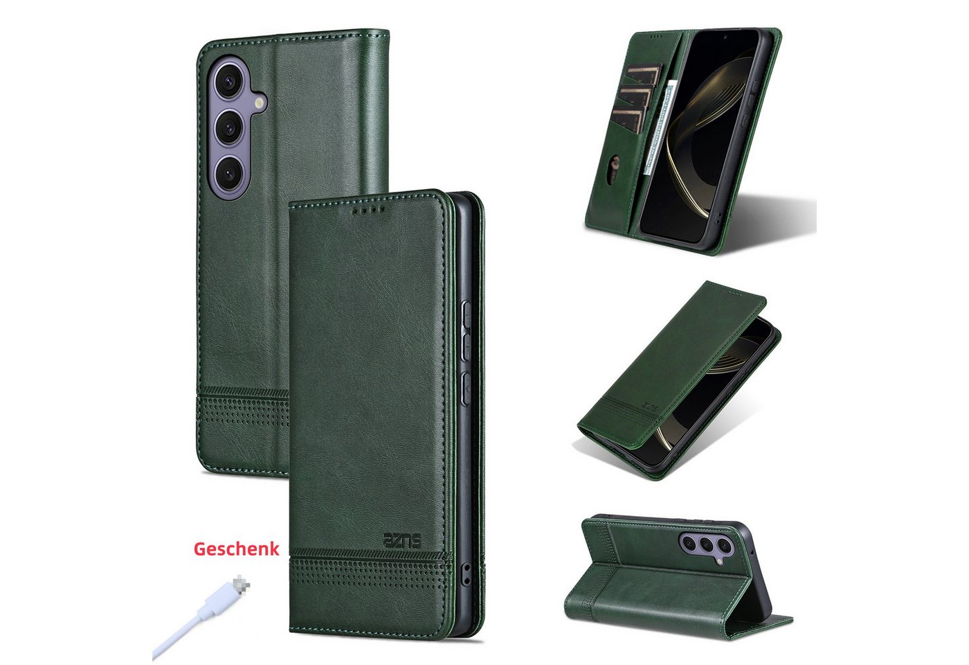 trends for living Handyhülle Leder Magnetisch Stil Hülle Case für Samsung S25 + Kartenschlitz trends for living Handyhülle Leder Magnetisch Stil Hülle Case für Samsung S25 + Kartenschlitz von trends for living