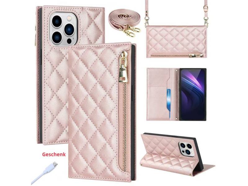trends for living Handyhülle Leder Wallet-Stil Hülle für iPhone 12 11 Pro Max Mini Handy Schutz von trends for living