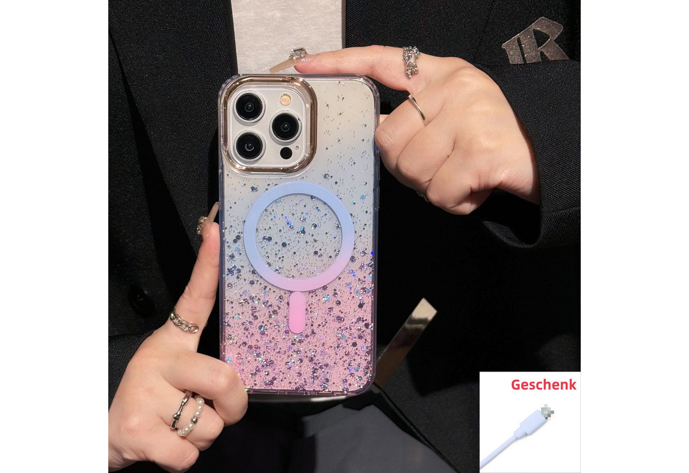 trends for living Handyhülle Magsafe Glitzer Hülle für iPhone 13 14 15 Pro Max Cover Antivibration trends for living Handyhülle Magsafe Glitzer Hülle für iPhone 13 14 15 Pro Max Cover Antivibration von trends for living