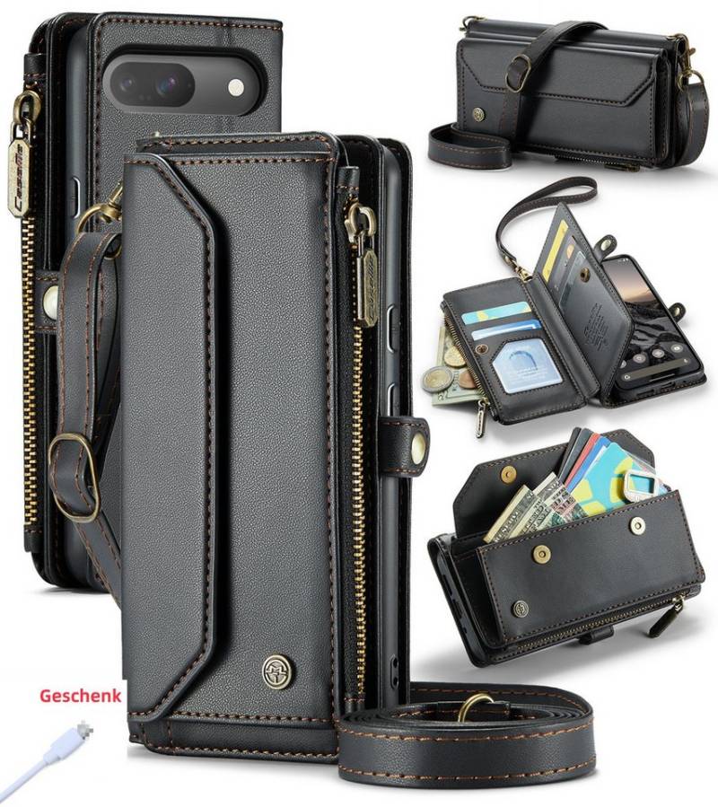trends for living Handyhülle Magsafe Schultergur Leder Handy Hülle für Google Pixel 8 Pro 8 Case von trends for living