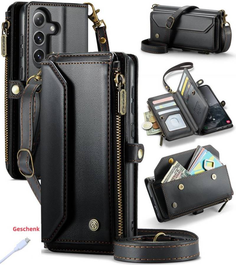 trends for living Handyhülle Magsafe Schultergur Leder Hülle für Samsung S10 Plus Case Cover von trends for living