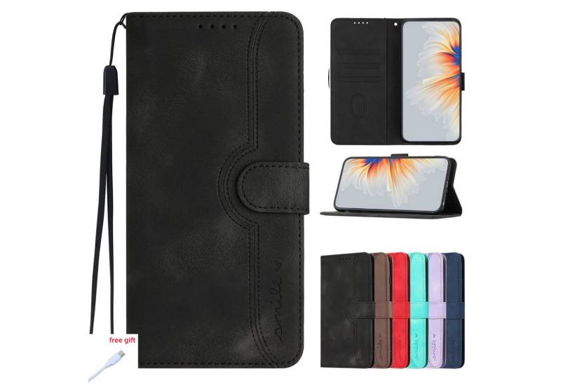 trends for living Handyhülle Wallet-Stil Hülle für iPhone 15 Pro Plus Ständer Leder Handy Cover von trends for living